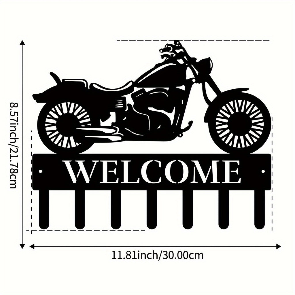 1pc Motorcycle Biker Sign, Great Motocross Sign For Garage Home Decor Metal Coat Hooks For Wall, Metal Wall Art For Entryway Coat Rack, Wall Mounted Coat Racks Hooks