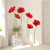 1pc Vibrant Red Floral Wall Sticker - Unique Self-Adhesive Design for Easy Application - Perfect for Bedroom, Entryway, Living Room, Porch, and Home Decoration, Long-Lasting Wall Decals