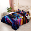 Leopard Comforter Set Rainbow Comforter, Cheetah Printed Bedding Set, Colorful Animal Duvet Set with 1 Comforter and 2 Pillowcases