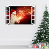 1 Christmas Decoration Decal Wall Sticker Creative Christmas Magic Old Man Pattern Living Room Bedroom False Window Wall Sticker Waterproof Self-Adhesive Removable PVC Decorative Sticker