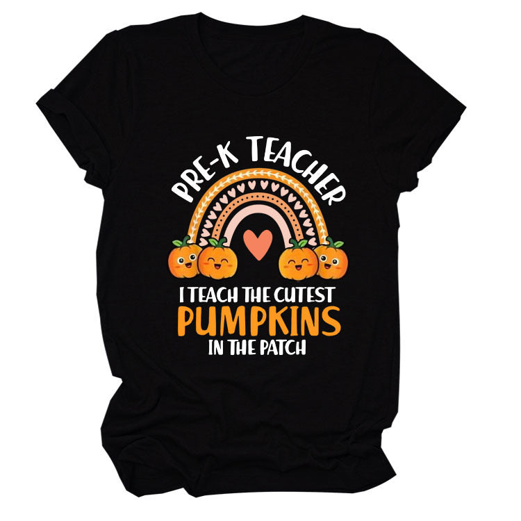 Pumpkin Love Rainbow Halloween Short Sleeve T-Shirt