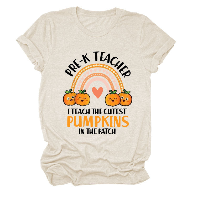Pumpkin Love Rainbow Halloween Short Sleeve T-Shirt
