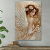 Modern White Angel & Floral Canvas Art Print - Abstract Oil Painting Poster, Perfect For Living Room Or Bedroom Decor, Unframed 15.7X23.6 Inches