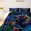 Sea Turtle Comforter, Ocean Theme Bedding Set, 3Pcs Modern Fashion Polyester Quilt