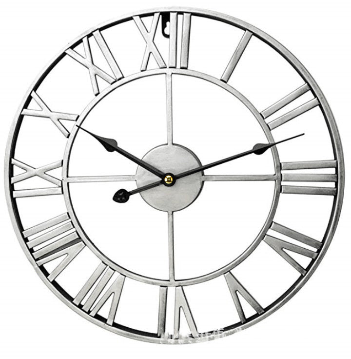 Simple Vintage Ornament Wall Clocks Round Wrought Iron Wall Clock