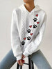 Dog Paw Prints, Heart Prints Long Sleeved Rope Cute Pullover Hoodie