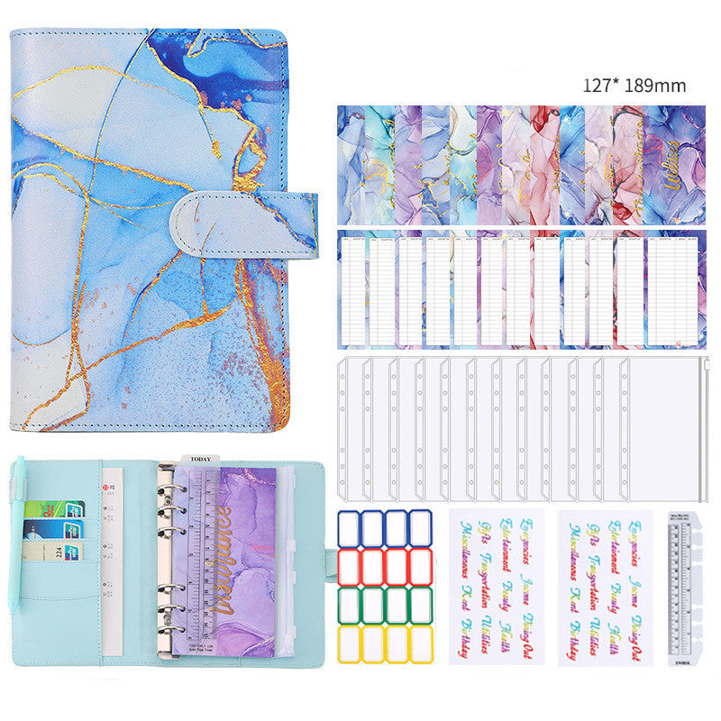 6 Loose leaf Binder Journal Book Marbling Notebook