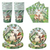 Tyrannosaurus Theme Party Paper Pallet Hanging Flag Tissue Tableware Suit