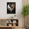 Elegant Golden & White Feather Oil Painting on Canvas - Framed Wall Art for Living Room Decor, 11.8x15.7 Inches