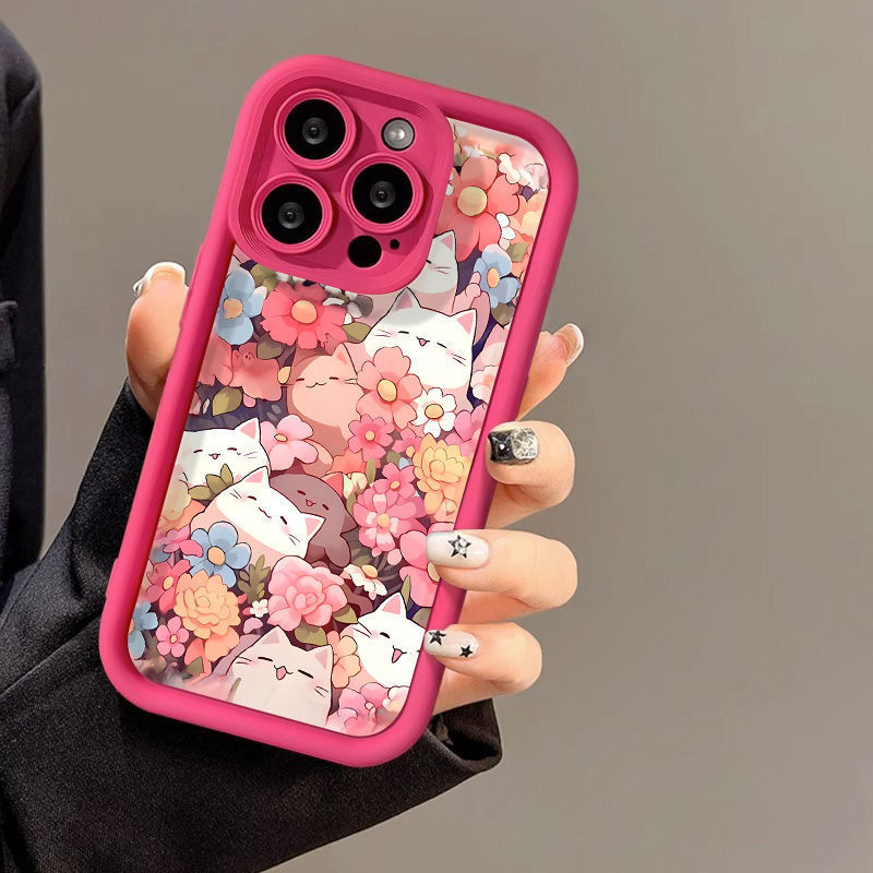 Frosted Advanced Full Screen Cat Flower Phone Case