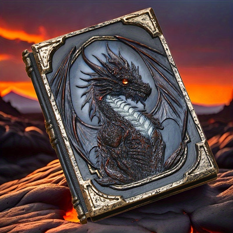 Dragon Notebook - Three-Dimensional Relief, 3D Cover, Magic Handbook, Fantasy Diary - 100 Sheets/200 Pages - For Writing And Drawing - Suitable for Christmas, Halloween, Birthday Gifts - Unique Table Ornament