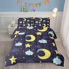 3-Piece Star Night Comforter Set, Cartoon Moon Bedding Set, Stars Comforter Set, Star And Moon Bedding Cloud, Starry Night Bedding Set 1 Quilt 2 Pillowcases