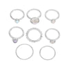 Colorful Stone Metalic Finger Rings Joint Combination Rings For Women Girl Rings