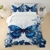 1 Set Blue Butterfly Comforter Set - Soft & Cozy Polyester Microfiber Bedding with 1 Comforter and 2 Pillowcases, Machine Washable, Digital Print, Woven Sanded Fabric, 95gsm - Elegant Room & Bedroom Decor