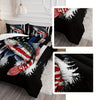 3Pcs Modern Fashion Polyester Comforter Set (1 * Comforter + 2 * Pillowcases, Not Including Pillow Core), American Flag Striped Bass Print Bedding Set, Soft And Comfortable Skin-friendly Comforter For Bedroom, Guest Room.