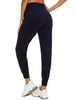 Women's Hollow Pleated Casual Sports Pants, Drawstring Workout Jogger Pants, Women's Activewear