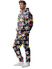 1set Retro 80s 90s Men'S Tracksuit - Casual Polyester Hoodie and Sweatpants Set, Long Sleeve, Knit Printed Jogging Suit for Spring/Autumn