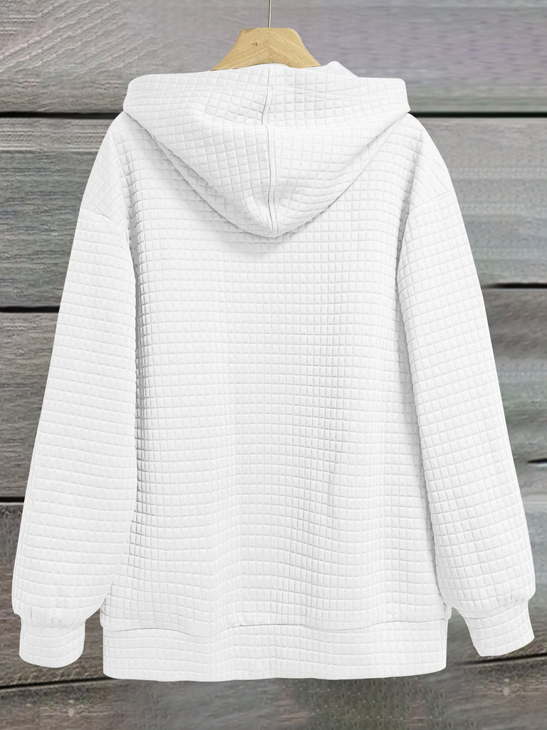 Chic Letter Print Hoodie with Kangaroo Pocket - Cozy Long Sleeve Pullover for Women, Perfect for Fall & Winter