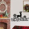 Merry Christmas Reindeer Metal Wall Art - Festive Holiday Decor for Living Room & Bedroom, Perfect Gift for Her