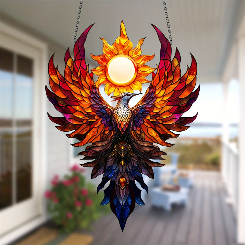 Vibrant 8.7" x 11.8" Sun Phoenix Acrylic Wall Art - Stunning Surreal Fantasy Decor for Living Room, Bedroom, Office & More with Unique Design and Colorful Patterns - Perfect Birthday Gift for Best Friends and Family Members