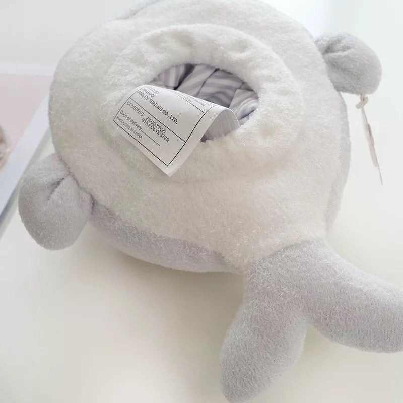 Ins Cute Little Whale Cloth Art Plush Pull-out Paper Set Tissue Box