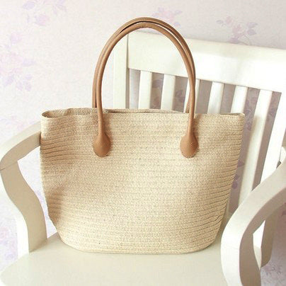 Straw bow crossbody woven bag