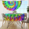 Colorful Vortex Circular Tablecloth - 63" Waterproof Polyester, Vibrant Design for Dining, Picnics, BBQs & More - Easy Care, Perfect for Indoor/Outdoor Use