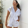 Women's Fashionable Casual Short-sleeved Shirt And Shorts Suit