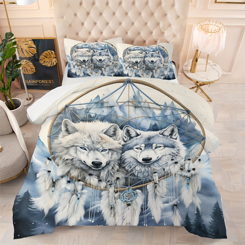 Wolf Bedding Wolf Comforter Set For Boys Lightweight Summer Comforter For Bedroom Decor