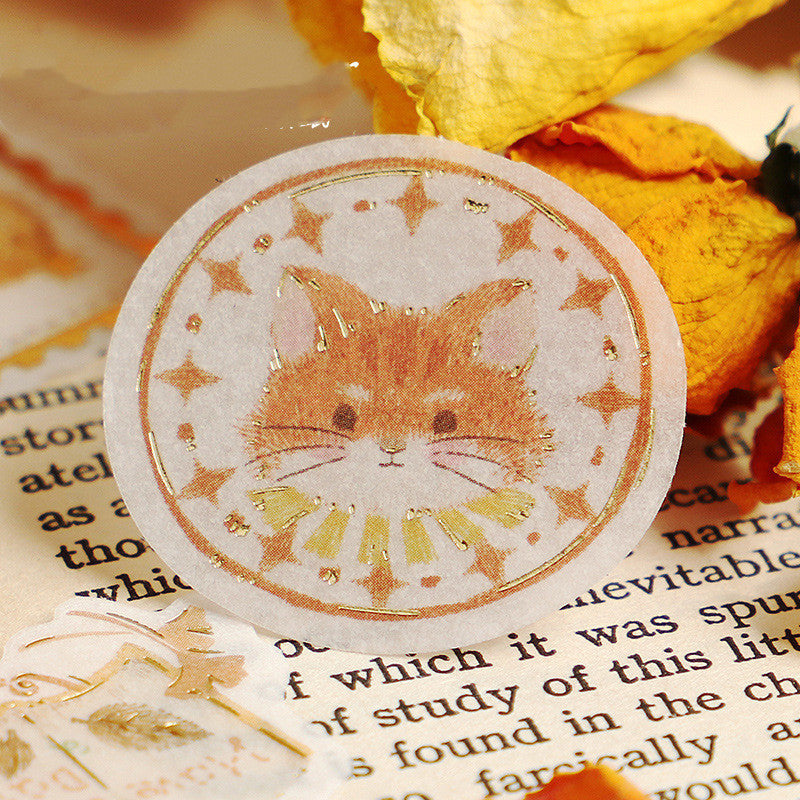 Japanese Paper Gold Foil Stickers Pack Journal Material