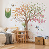 3-Piece Set, 11.81x35.43inch Each, Contemporary Seasonal Tree & Birds Wall Stickers, PVC Self-Adhesive Wall Decals for Living Room, Bedroom Decor, Reusable, Irregular Shape, No Power Required