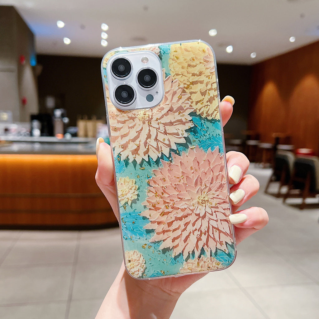 Oil Painting Art Flower Epoxy Soft Phone Case