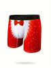 Men's Festive Christmas Boxer Briefs - Breathable, Comfort-Fit with Fun Digital Print Design, Stretchy Polyester Blend