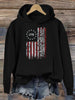 Flag Print Hoodie, Casual Long Sleeve Hoodies Sweatshirt For Fall & Winter, Women's Clothing