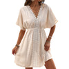 Ice Silk Cloth Lace Stitching Beach Dress Bikini Swimsuit Outwear Blouse