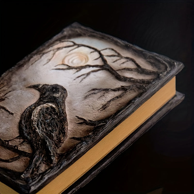 3D Relief Notebook Journal Writing Embossed Notebook Journal Handmade Daily Notepad Antique Travel Diary Gifts For Women Men Dnd Notebook With Blank Paper A5(7.3" X 5.1" (Black-crow)