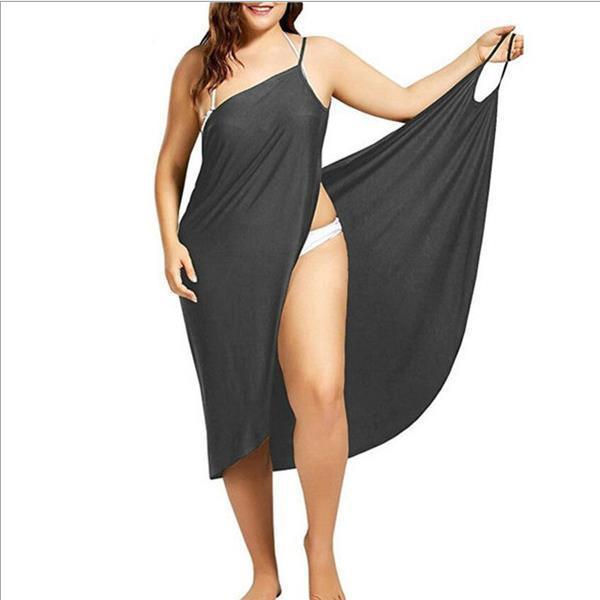 Stitching Solid Color Sexy Beach Dress Suspender One-piece Skirt