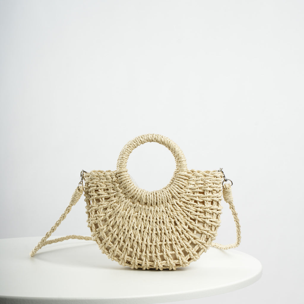 Women's Fashion Handmade Straw Woven Hollow Crossbody Bag