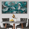 3pcs/set Teal Fluid Abstract Framed Canvas Poster - Modern Wall Art - For Bedroom, Living Room, and Corridor - Ideal Decor and Room Decoration Gift for Art Lovers