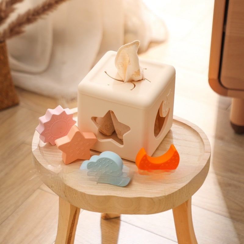 Baby Paper Toy Tear-proof Tissue Box Early Childhood Education Shape Matching Toy