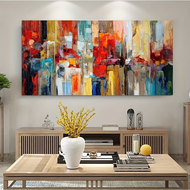 1pc Wooden Framed Vibrant Color Canvas Printed Mural - High-Definition Modern Art Picture, Perfect for Living Room, Bedroom, Study, Ready to hang Wooden Frame - Thickness 1.5inch