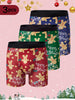 3-Pack Men's Christmas Gingerbread Boxer Briefs, Long Length, Wide Waistband, Breathable Knit Fabric, Polyester, Festive Holiday Gift, Casual Everyday Wear