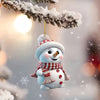 5pcs Acrylic Snowman Ornaments - Classic Christmas Tree Decor for Home & Garden, Perfect for Holiday Parties & Valentine's Day, No Power Needed
