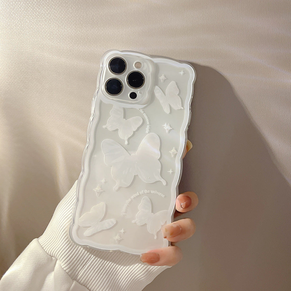 Simple Butterfly Modern Transparent Women's Phone Case