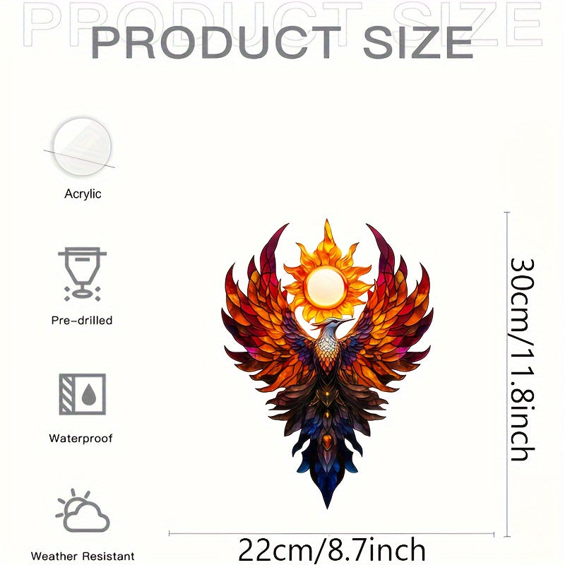 Vibrant 8.7" x 11.8" Sun Phoenix Acrylic Wall Art - Stunning Surreal Fantasy Decor for Living Room, Bedroom, Office & More with Unique Design and Colorful Patterns - Perfect Birthday Gift for Best Friends and Family Members