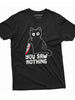 Men's Funny Cat T-shirt You Saw Nothing Cat With Bloody Knife Halloween Tee