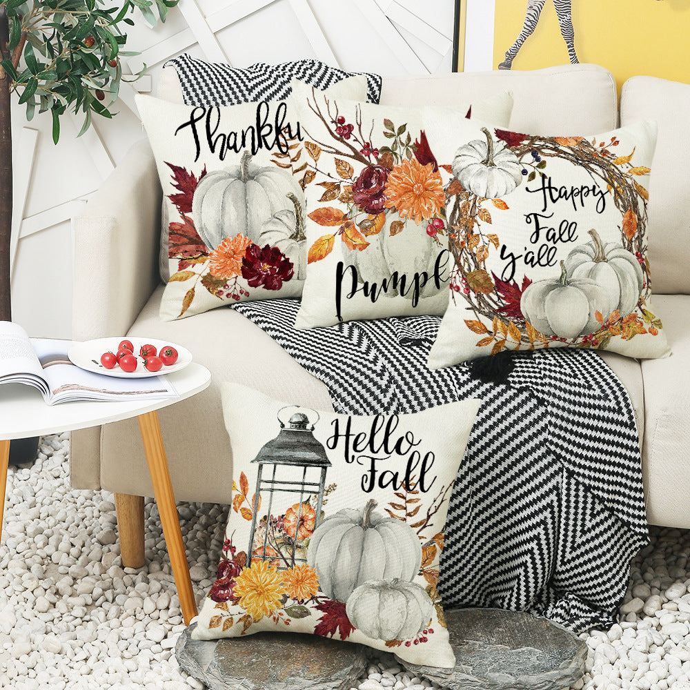 Pumpkin Garland Pillow Cover