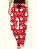 Adult Christmas Holiday Santa Pajama Pants - Casual Knit Fabric, Polyester Straight Fit Sweatpants with Festive Pattern for Fall/Winter Season