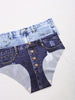 5-Pack of Women's Buttoned Briefs with Denim Print and Paisley Design