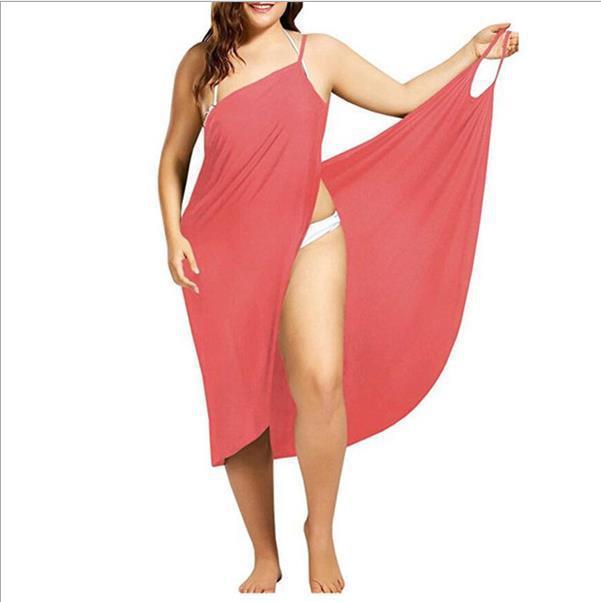 Stitching Solid Color Sexy Beach Dress Suspender One-piece Skirt